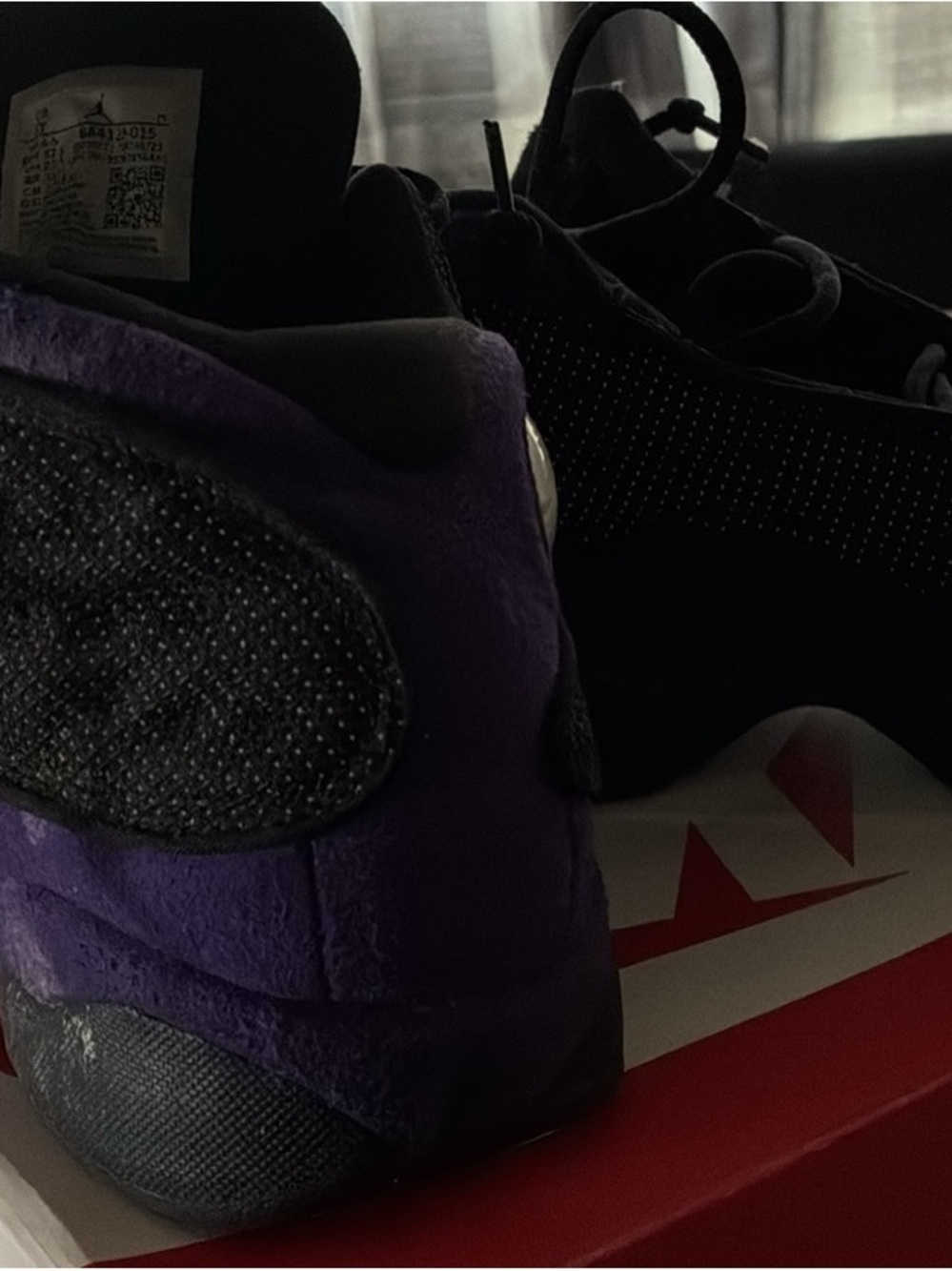 Jordan Women’s Black and Purple Sneakers